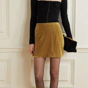 REFORMATION Cleo velvet mini skirt